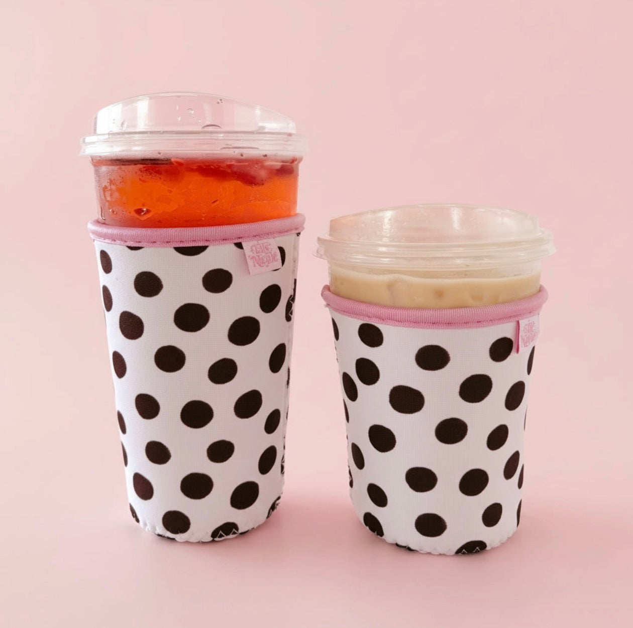 Coffee Cup Cover - Brown Polka Dots