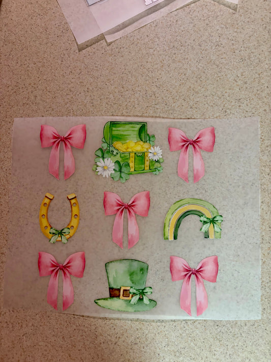 Pink Bow and St. Patty’s Day Design