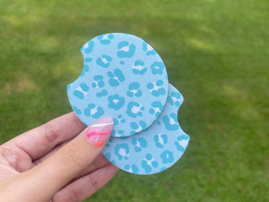 Leopard Print Car Coaster Set