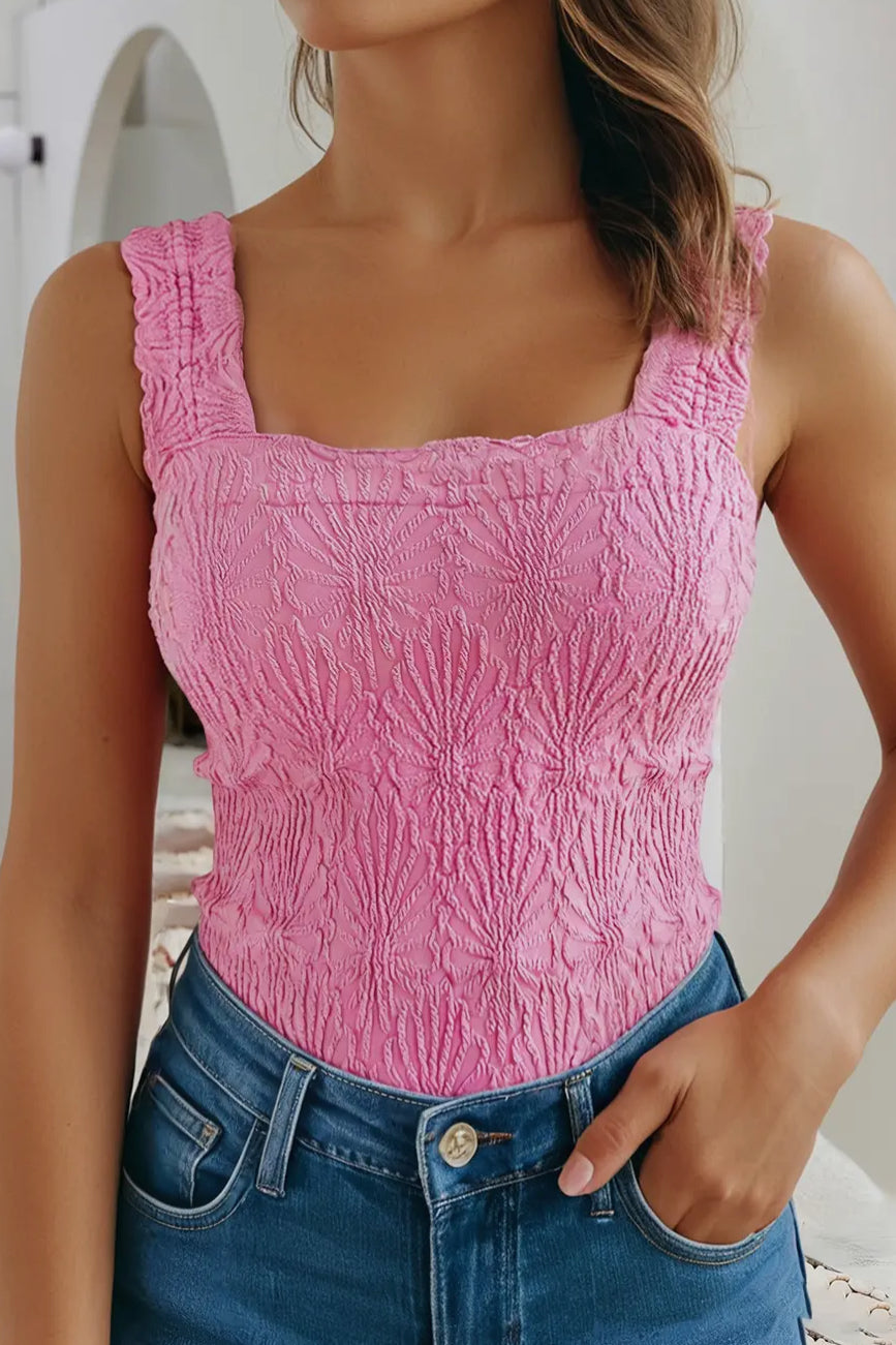 Square Neck Textured Top